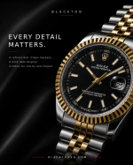 ⁦Luxury Two-Tone Black Dial Watch⁩ - الصورة ⁦4⁩